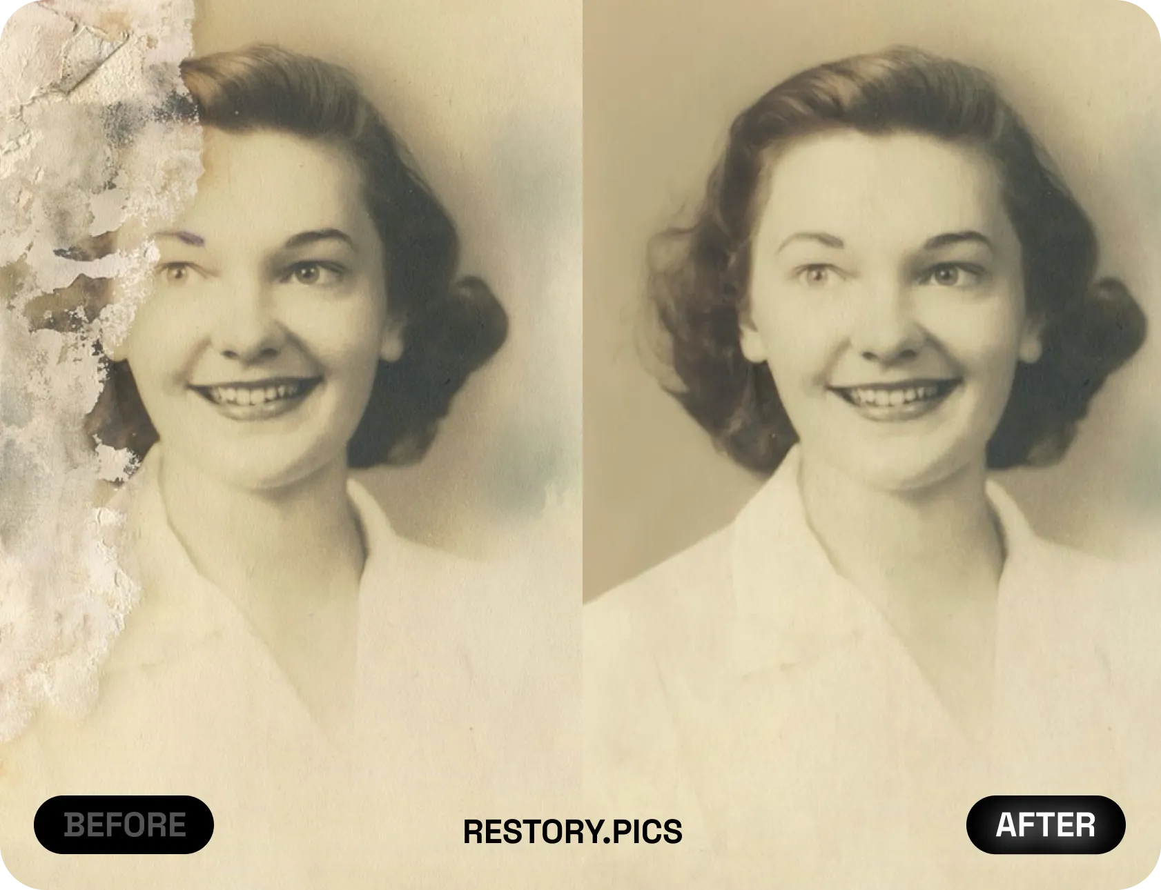 Vintage photo colorization - black and white to color restoration